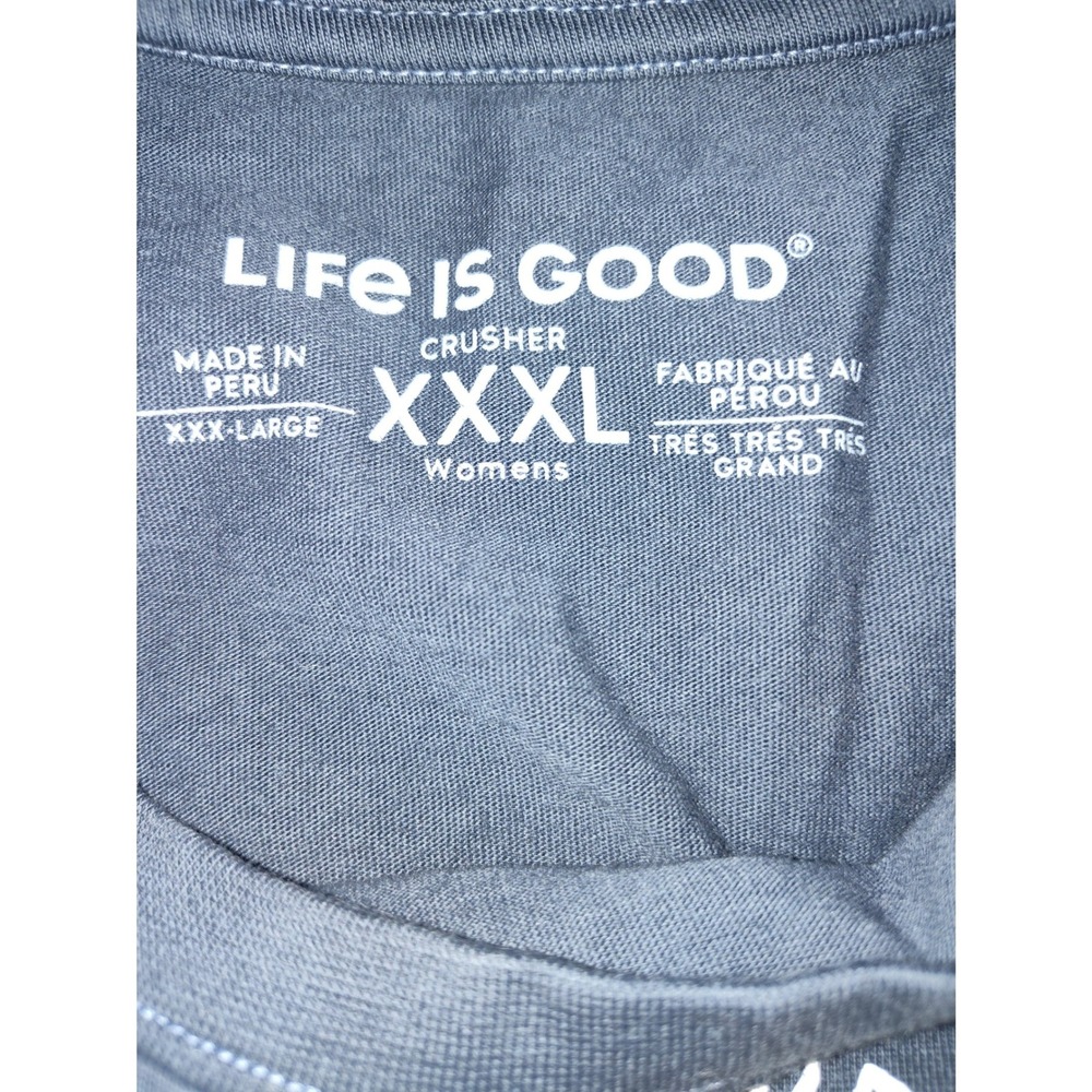 Life is Good Womens Crusher Tee XXXL Blue Graphic T-Shirt Sunflower Jeep Car - Picture 3 of 4
